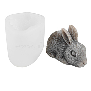 Easter Themed Candle Molds, Silicone Molds, for Homemade Beeswax Candle Soap, White, Rabbit Pattern, 7.6x5.1x4.5cm, Finished Product: 6.4x4.1x3.9cm(EAER-PW0001-052H)