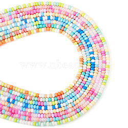 Pandahall 8 Strands 8 Color Glass Seed Bead Strands, Mixed Style, Round, Mixed Color, 2.5~3x1.8~2.5mm, Hole: 1mm, about 191~200pcs/strand, 16.06~16.26 inch(40.8~41.3cm), 1 Strand/color(GLAA-TA0001-46)