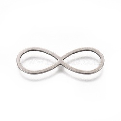 Stainless Steel Links, Infinity, Stainless Steel Color, 26x8.5x0.5mm, Hole: 6.5x11mm(STAS-WH0014-07C)