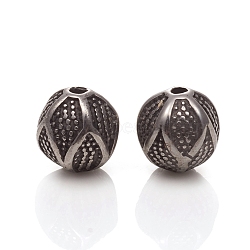 304 Stainless Steel Beads, Round, Antique Silver, 9~9.5x9.5mm, Hole: 1.6mm(STAS-I134-05AS)