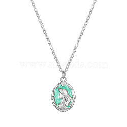 French Vintage Stainless Steel Princess Fish Tail Double-sided Relief Pendant Necklace.(FK0425-2)