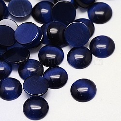 Cat Eye Cabochons, Half Round, Midnight Blue, 12x3mm(CE-J002-12mm-30)