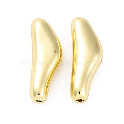 Brass Spacer Baeds, Triangle, Real 14K Gold Plated, 23x8x5.5mm, Hole: 1.6mm(KK-Z084-07G-02)