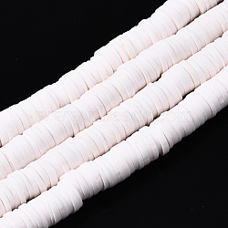 Handmade Polymer Clay Beads Strands, for DIY Jewelry Crafts Supplies, Heishi Beads, Disc/Flat Round, Seashell Color, 6x0.5~1mm, Hole: 1.8mm, about 290~320pcs/strand, 15.75 inch~16.14 inch(40~41cm)(CLAY-R089-6mm-134)