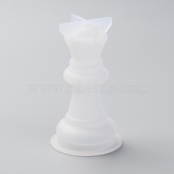 Chess Silicone Mold, Family Games Epoxy Resin Casting Molds, for DIY Kids Adult Table Game, Queen, White, 58x33mm, Inner Diameter: 23mm(X-DIY-O011-04)