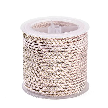 11M Polyester Braided Cord with Cotton Core & Metallic Thread, Misty Rose, 2.5mm, about 10.0465 Yards(11m)/Roll