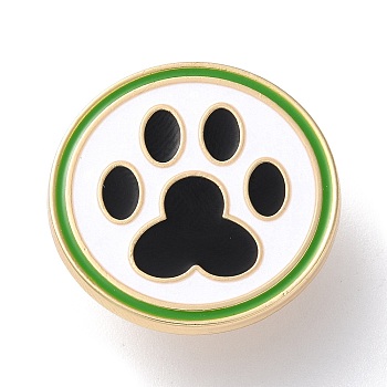 Cartoon Panda Enamel Pins, Light Gold Tone Alloy Badge for Backpack Clothes, Paw Print, 25mm