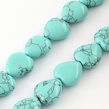 Synthetic Turquoise Bead Strands, Heart, 19x20~20.5x7.5mm, Hole: 2mm, about 10pcs/strand, 8.26 inch