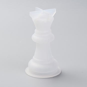 Chess Silicone Mold, Family Games Epoxy Resin Casting Molds, for DIY Kids Adult Table Game, Queen, White, 58x33mm, Inner Diameter: 23mm