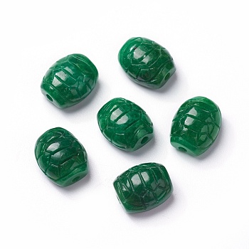 Natural Myanmar Jade/Burmese Jade Beads, Dyed, Turtle Shell Shape, 12.5~13x11x7mm, Hole: 1.6mm