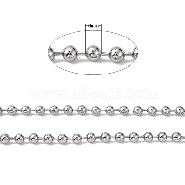 3.28 Feet 304 Stainless Steel Ball Chains(X-CHS-A002B-6.0mm)-2