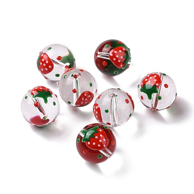 Red Strawberry Glass Beads