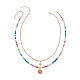 Teardrop Natural Agate Beads & White Jade Pendant Necklace Sets(NJEW-JN04093)-1