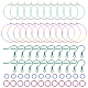 Unicraftale 40piezas 2 estilo chapado en iones (ip) color arcoíris 304 aretes de aro de acero inoxidable(STAS-UN0039-05)-1