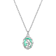 French Vintage Stainless Steel Princess Fish Tail Double-sided Relief Pendant Necklace.(FK0425-2)-1