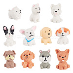22Pcs 11 Styles Resin Dog Miniature Model, Micro Landscape Dollhouse Accessories, Pretending Prop Decorations, Mixed Color, 20~31.5x19~28x22.5~30.5mm, 2pcs/style(DJEW-TA0001-30)