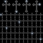 Hotfix Glass Rhinestone, Rhinestone Trimming, Crystal Glass Sewing Trim Rhinestone Tape, Costume Accessories, Cross, 203x318x1.2mm(DIY-WH0349-403A)