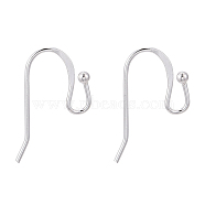 925 Sterling Silver Earring Hooks, Carved with 925, Silver, 13x10.5x2mm, Pin: 0.8mm(X-STER-I014-10S)