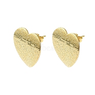 304 Stainless Steel Stud Earring Findings, with Loop, Heart, 20x20mm, Hole: 2.5mm, Pin: 10.5x0.5mm.(STAS-L024-002G-05)