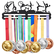 Sports Theme Iron Medal Hanger Holder Display Wall Rack, with Screws, Gymnastics Pattern, 150x400mm(ODIS-WH0021-504)