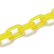 Handmade Imitation Jelly Acrylic Cable Chains, for Jewelry Making, Unwelded, Oval, Yellow, link: 27x16.5x4mm, 39.37 inch(1m)/strand(AJEW-JB00703-04)