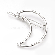 Alloy Brooches, Cadmium Free & Lead Free, For Scarf Clip, Moon, Platinum, 51x39mm(TIBE-S311-25P)