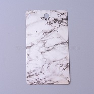 Cardboard Earring Display Cards, Rectangle with Marble Pattern, White, 9x5x0.04cm, Hole: 1.5mm(CDIS-F003-16A)