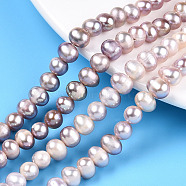 Natural Cultured Freshwater Pearl Beads Strands, Potato, Plum, 5.5~8.5x5.5~6.5mm, Hole: 0.6mm, about 57~59pcs/strand, 13.58~13.78 inch(34.5~35cm)(PEAR-N013-06N)