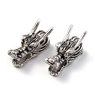 Tibetan Style Alloy Beads, Chinese Dragon Head Shape, Antique Silver, 24x10x12mm, Hole: 6mm(PALLOY-P001-06AS)