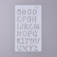 Plastic Drawing Stencil, For DIY Scrapbooking, Alphabet Letter A~Z Pattern, White, 178x102x0.4mm(DIY-WH0152-83P)