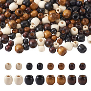 Cheriswelry Dyed Natural Wood Beads, Barrel, Lead Free, Mixed Color, 16x16~17mm, Hole: 8mm, 240pcs/bag(WOOD-CW0001-01-LF)