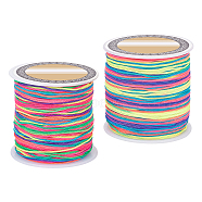 2 Rolls Segment Dyed Polyester Cords Macrame Thread, Chinese Knot Cord, for DIY Jewelry Making, Colorful, 0.8mm, about 131.23~142.16 yards(120~130m)/roll(OCOR-GO0001-04)