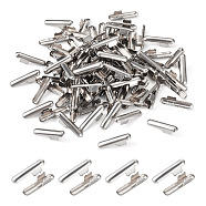 304 Stainless Steel Folding Crimp Ends, Column, Stainless Steel Color, 24.5x5.5x7mm(CD-TAC0006-02P)