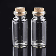 Glass Jar Glass Bottles Bead Containers, with Cork Stopper, Wishing Bottle, Clear, 5x2.2cm, Hole: 12.5mm, Capacity: 19ml(0.64 fl. oz), about 12pcs/box(AJEW-S074-05)