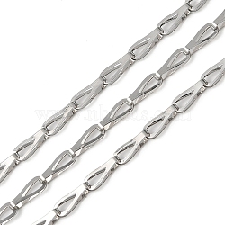 304 Stainless Steel Link Chains, Unwelded, with Spool, Stainless Steel Color, 11.5x4x3.5mm(CHS-L029-02P)