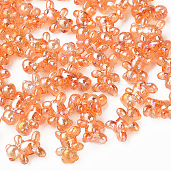 Transparent Acrylic Beads, AB Color Plated, Bear, Coral, 16x13x8.5mm, Hole: 2mm, about 700pcs/500g(MACR-S154-127-C03)