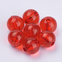 Transparent Acrylic Beads, Round, Red, 28x27.5mm, Hole: 3.5mm, about 40pcs/500g(TACR-Q255-28mm-V12)