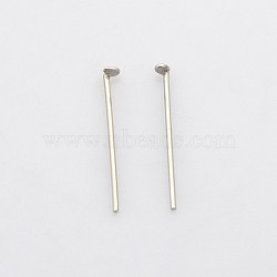 304 Stainless Steel Flat Head Pins, Stainless Steel Color, 16x0.6mm, Head: 1mm(STAS-N033-0.6x16mm)