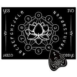 Pendulum Dowsing Divination Board Set, Rectangle Talking Board, with Planchette Accessories, Flower, 11.2~30x9~21x5cm, 2pcs/set(DJEW-WH0324-054)
