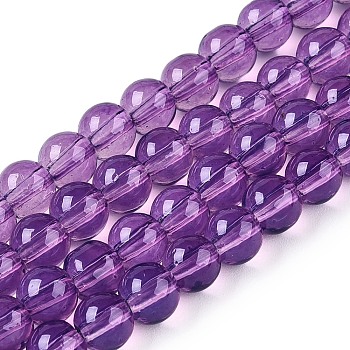 Baking Painted Glass Beads Strands, Imitation Opalite, Round, Dark Orchid, 8mm, Hole: 1.3~1.6mm, about 100pcs/strand, 31.4 inch