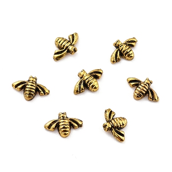 Alloy Cabochons, 3D Bee, Nail Art Decoration Accessories, Antique Golden, 3.5x5.5x1mm