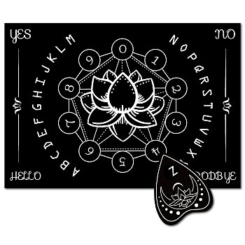 Pendulum Dowsing Divination Board Set, Rectangle Talking Board, with Planchette Accessories, Flower, 11.2~30x9~21x5cm, 2pcs/set