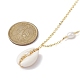 Natural Shell Pendant Necklace with Brass Cable Chains(NJEW-JN04472)-4