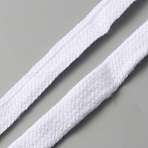 Flat Polycotton Hollow Cord, Shoeslace Making, Clothes Accessories, White, 3/8 inch(10mm), about 10.94 Yards(10m)/Bundle(OCOR-WH0078-81D-08)