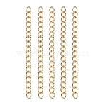 Ion Plating(IP) 304 Stainless Steel Chain Extender, Real 18K Gold Plated, 40mm(STAS-E104-42G-03)