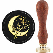 Brass Wax Seal Stamp with Handle, for DIY Scrapbooking, Moon Pattern, 89x30mm(AJEW-WH0184-0980)
