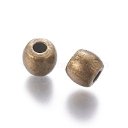 Tibetan Style Alloy Beads, Lead Free & Nickel Free & Cadmium Free, Barrel, Antique Bronze Color, 6x5mm, Hole: 2.5mm(MLF0281Y-NF)