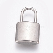 304 Stainless Steel Pendants, Padlock, Stainless Steel Color, 25.5x14x5mm, Hole: 10x6.5mm(STAS-H416-87P-C)