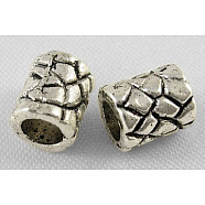 Tibetan Style Alloy Beads, Lead Free & Nickel Free & Cadmium Free, Column, Antique Silver, about 6mm in diameter, 7mm long, hole: 4mm(X-LF0979Y-NF)