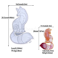 DIY Wall Decoration Silicone Molds, Resin Casting Molds, for UV Resin, Epoxy Resin Craft Making, White, Fox, 253x165x10mm(PW-WG66756-10)